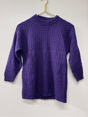 R.J. Pumpkin Women's Textured Crewneck Sweater - Purple